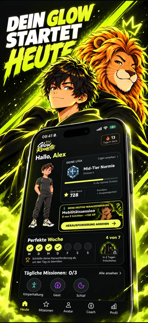 Screenshot der App Looksmaxxing: Glow Up Coach