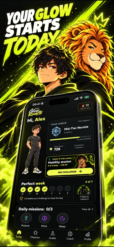 Screenshot of the Looksmaxxing: Glow Up Coach app