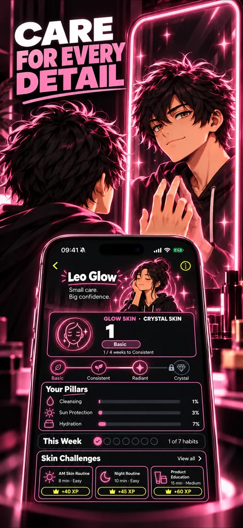 Screenshot of the Looksmaxxing: Glow Up Coach app