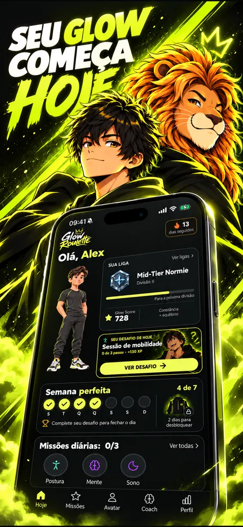 Captura de tela do app Looksmaxxing: Glow Up Coach