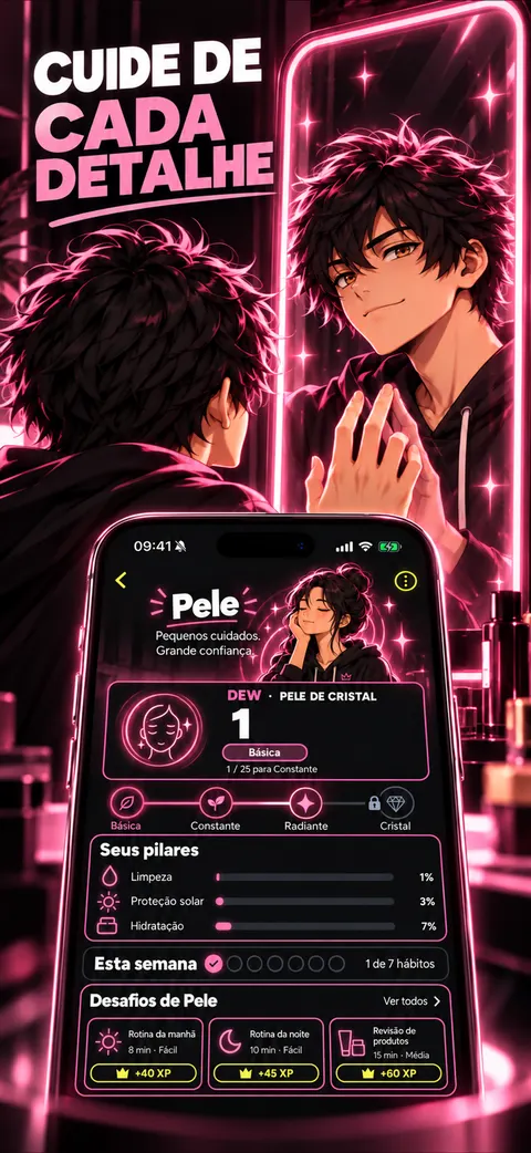 Captura de tela do app Looksmaxxing: Glow Up Coach
